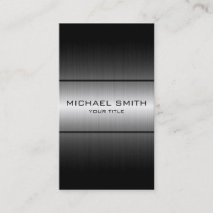 Silver and Black Stainless Steel Metal Business Card