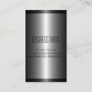 Silver and Black Stainless Steel Metal Business Card