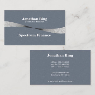 Silver and Black Wave Business Finance Law Business Card