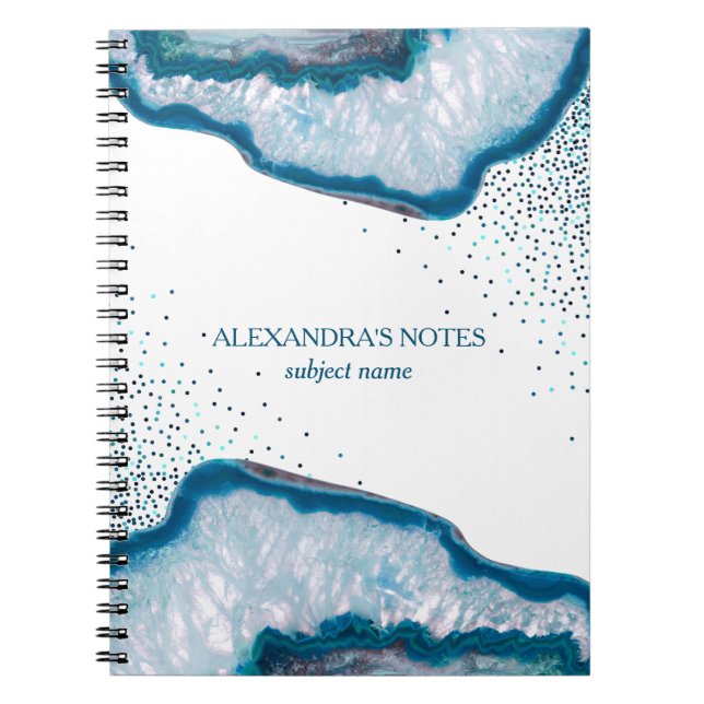 Silver and blue  agate notebook (Front)