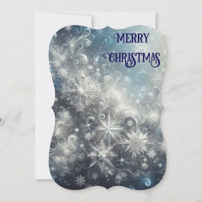 Silver and Blue Snowflake Winter (Front)