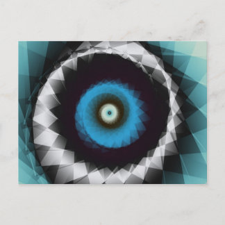 Silver And Blue Trippy Psychedelic Fractal Postcard