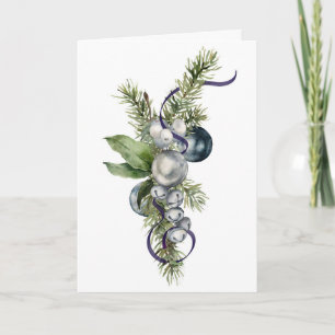 Silver and Blue Winter Holiday Card