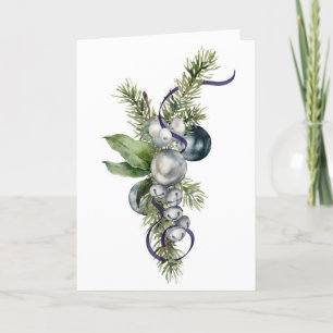 Silver and Blue Winter Holiday Card