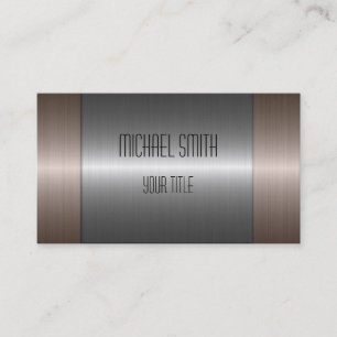 Silver and Bronze Stainless Steel Metal Business Card