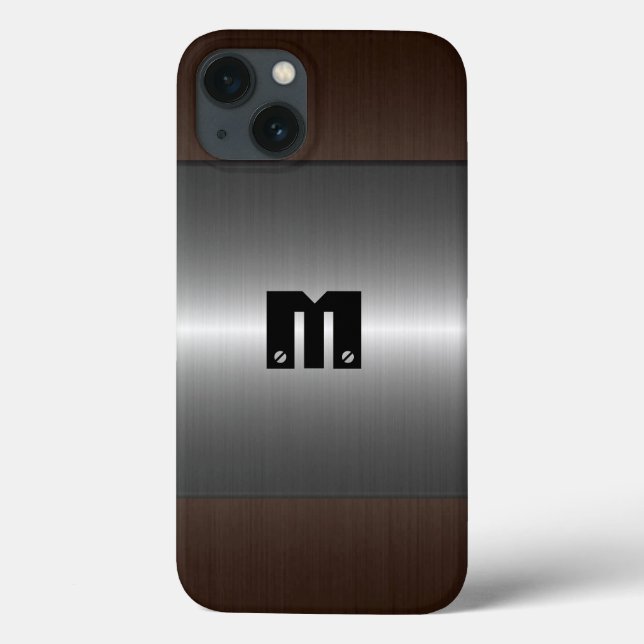 Silver and Bronze Stainless Steel Metal Case-Mate iPhone Case (Back)