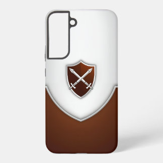 Silver and Brown Shield with Crossed Swords Samsung Galaxy Case
