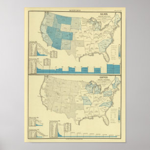 Silver and copper mining regions poster