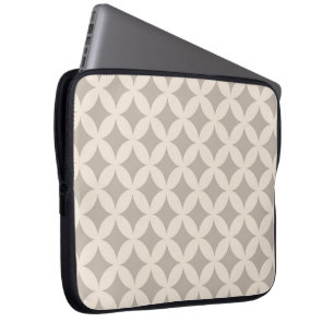 Silver and Cream Geocircle Design Laptop Sleeve