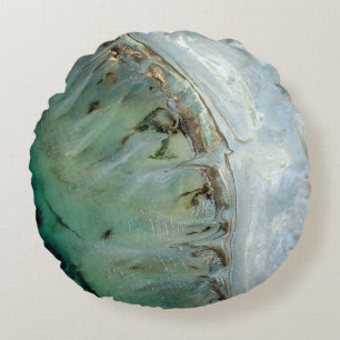 Silver and gold abstract illustration round cushion