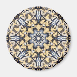 Silver And Gold Abstract Magnet