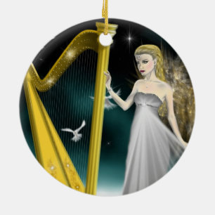 Silver and Gold Angel Circle Ornament