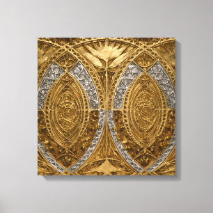 Silver And Gold Art Deco Pattern Canvas Print