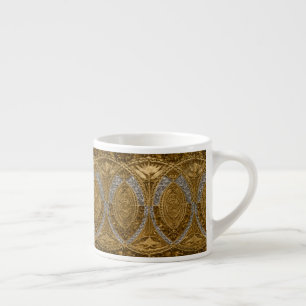 Silver And Gold Art Deco Pattern Espresso Cup