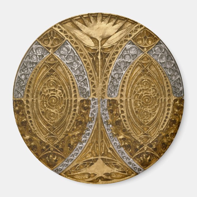 Silver And Gold Art Deco Pattern Magnet (Front)
