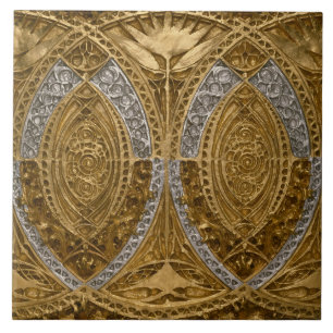 Silver And Gold Art Deco Pattern Tile