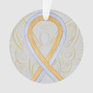 Silver and Gold Awareness Ribbon Custom Ornaments