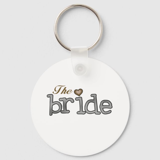 Silver and Gold Bride Key Ring (Front)