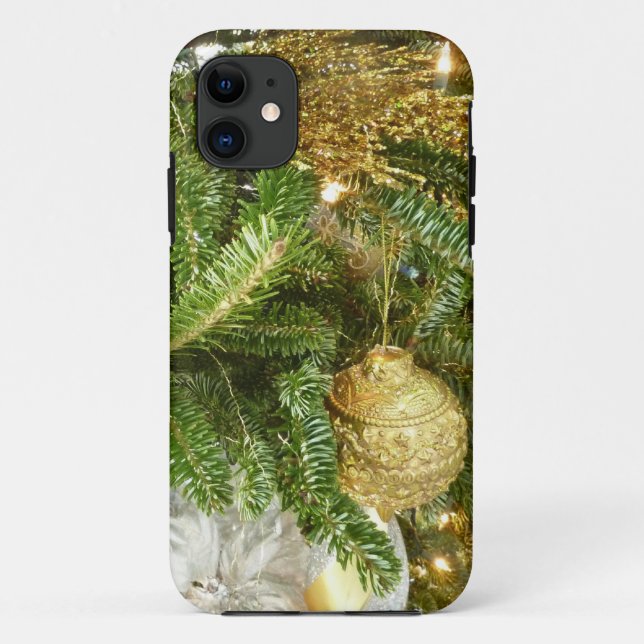 Silver and Gold Christmas Tree I Holiday Case-Mate iPhone Case (Back)