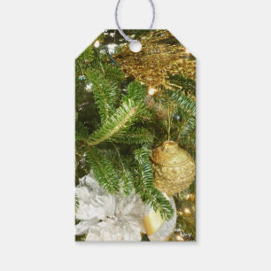 Silver and Gold Christmas Tree I Holiday Gift Tags