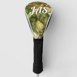 Silver and Gold Christmas Tree I Holiday Golf Head Cover