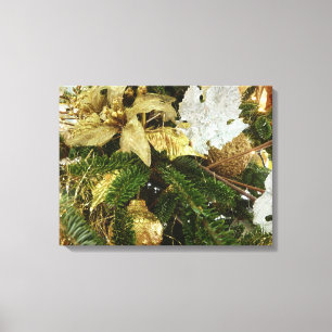 Silver and Gold Christmas Tree II Holiday Canvas Print