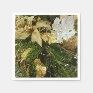 Silver and Gold Christmas Tree II Holiday Napkin