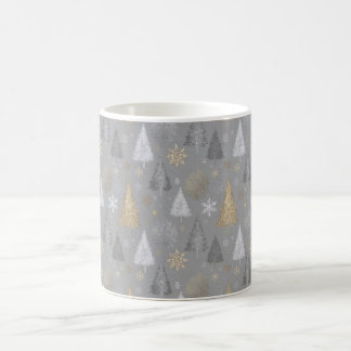 Silver and Gold Christmas Trees Coffee Mug