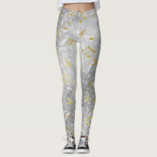 silver and gold coloured leggings elegant notes
