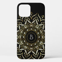 Silver and gold faux glitter mandala design