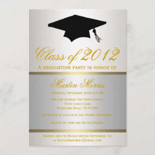 Silver and Gold Graduation Invitation