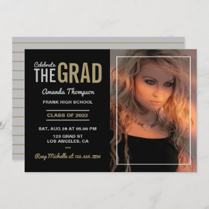 Silver and Gold Graduation Party Invitation