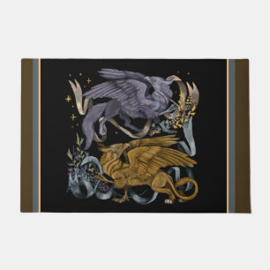 Silver and Gold Gryphon  Doormat