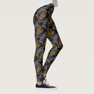 Silver and Gold Gryphon Pattern Leggings