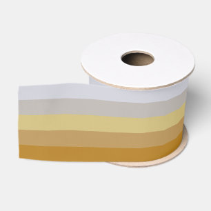 Silver and Gold Hues Stripes Grosgrain Ribbon