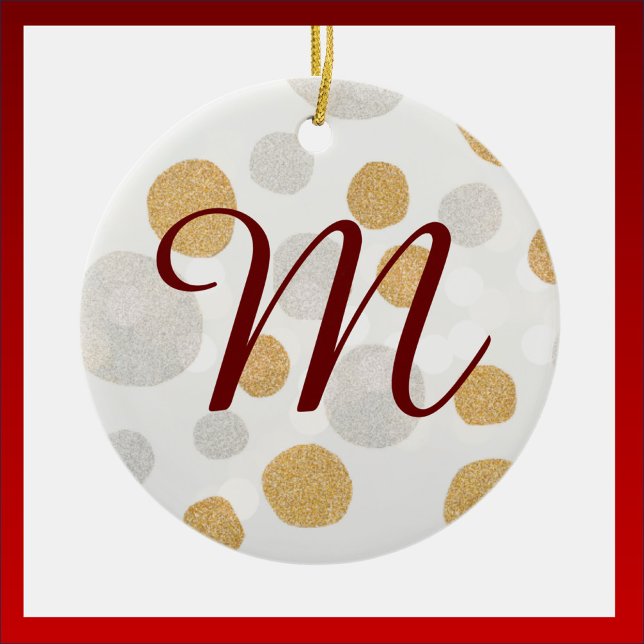 Silver and Gold Initial Tree Ornament (Creator Uploaded)