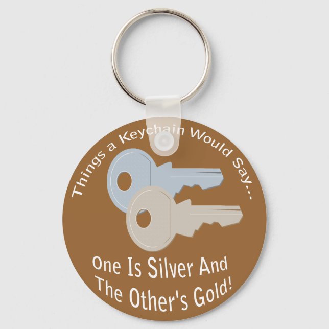Silver and Gold Keys Keychain (Front)