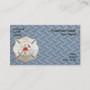 Silver and gold maltese  firefighting cross business card