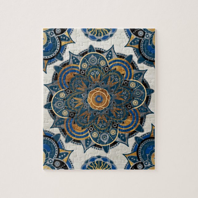Silver and gold mandala jigsaw puzzle (Vertical)