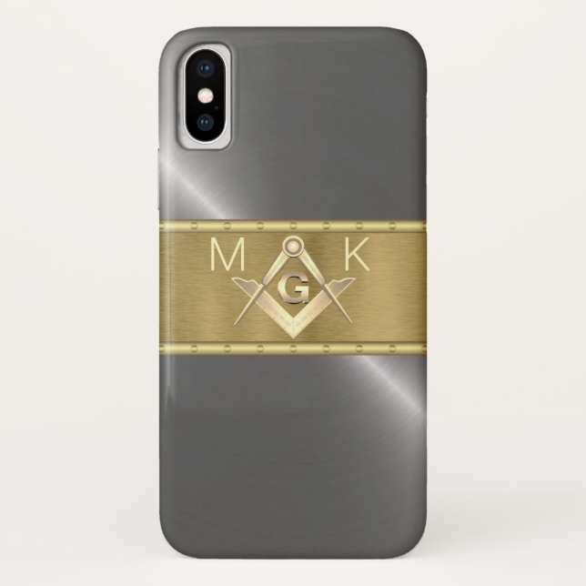Silver and Gold Masonic Symbol Case-Mate iPhone Case (Back)