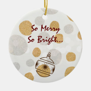 Silver and Gold Merry Ceramic Tree Decoration