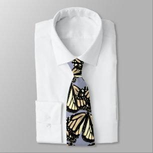 Silver and Gold Monarch Butterflies Tie