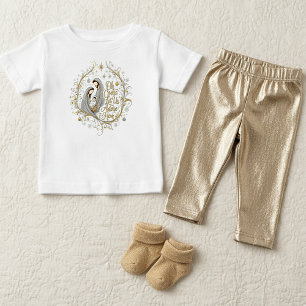 Silver and gold nativity Christmas Baby T-Shirt