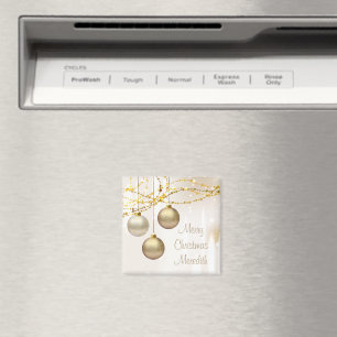 Silver and Gold Ornate Christmas Balls Magnet