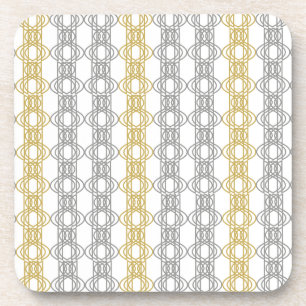 Silver and Gold Pattern Beverage Coaster
