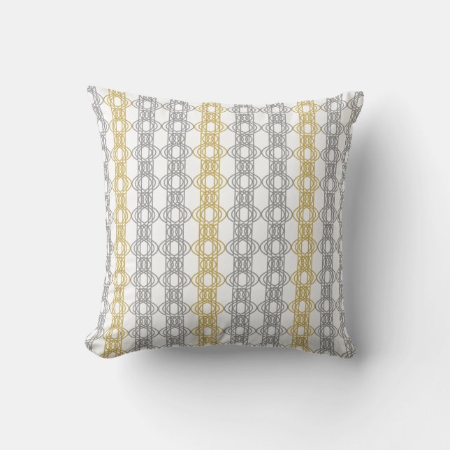 Silver and Gold Pattern Cushion (Front)