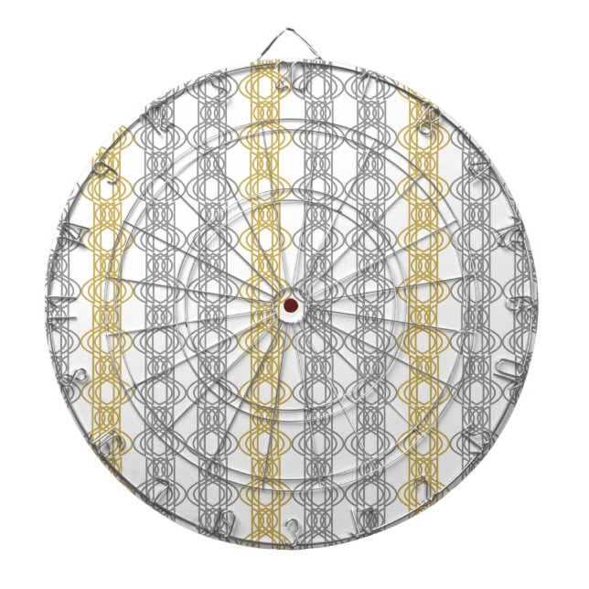 Silver and Gold Pattern Dartboard (Front)