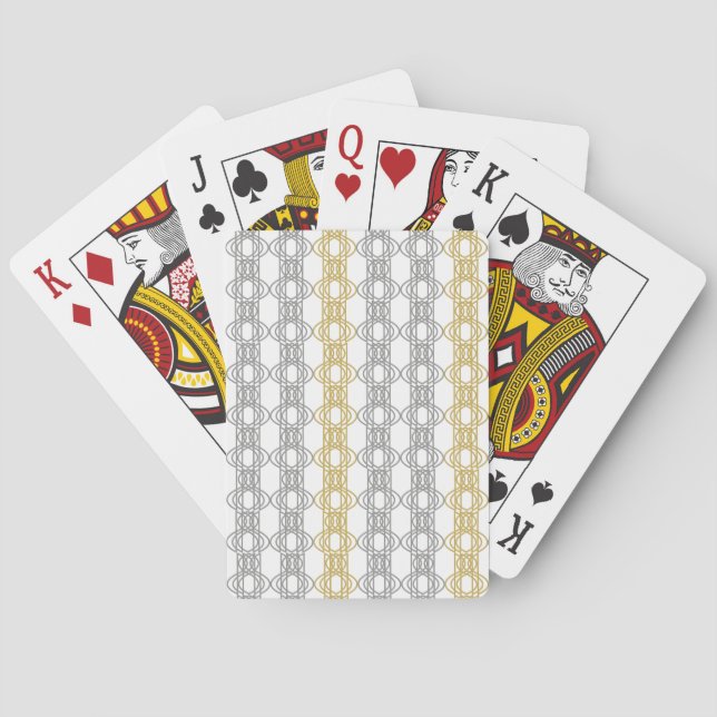 Silver and Gold Pattern Playing Cards (Back)