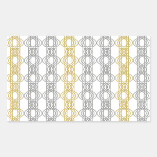 Silver and Gold Pattern Rectangular Sticker