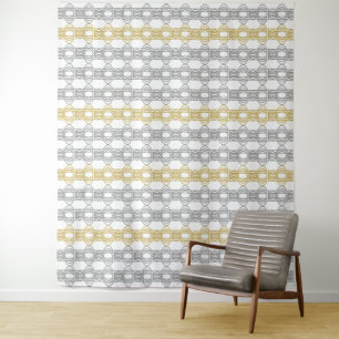 Silver and Gold Pattern Tapestry